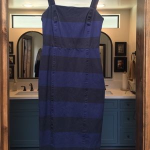 Navy and black striped dress.